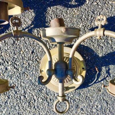5 Antique Electric Wall Sconces Metal Brass