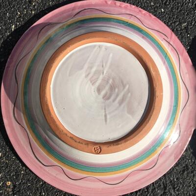 Ceramic Serving Bowl Made in Italy Hand Painted with Asparagus