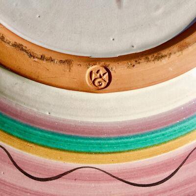 Ceramic Serving Bowl Made in Italy Hand Painted with Asparagus