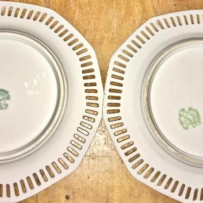Cabinet plates Antique Bavaria Plates Porcelain Painted Pictures Reticulated Edges