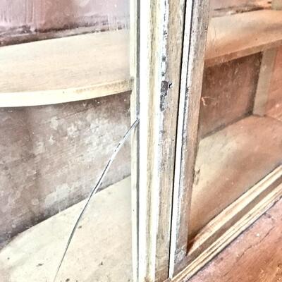 Vintage Wall Hanging Cabinet Curved Glass