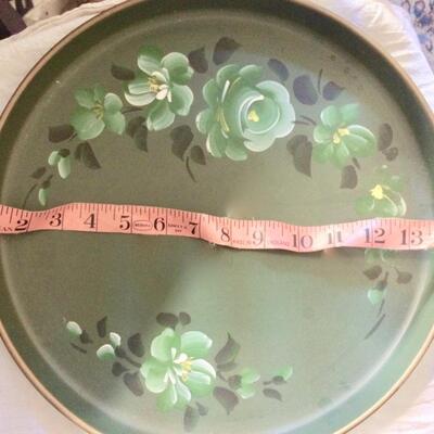 3 Vintage Tole Trays Metal Plastic Floral Painted Serving Snack