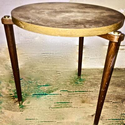 Mid Century Side Table Round 17" tall 15" diameter