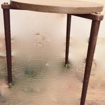 Mid Century Side Table Round 17" tall 15" diameter