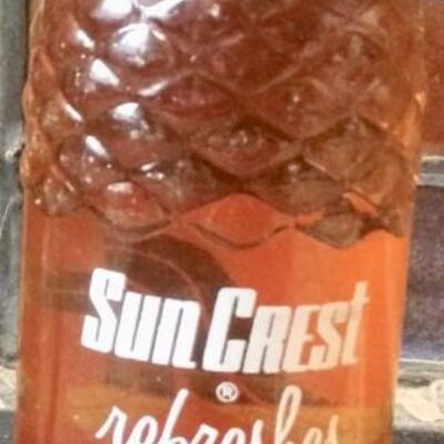 2 Vintage Soda Pop Bottles Mission ~Empty and Sun Crest ~Full