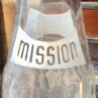 2 Vintage Soda Pop Bottles Mission ~Empty and Sun Crest ~Full
