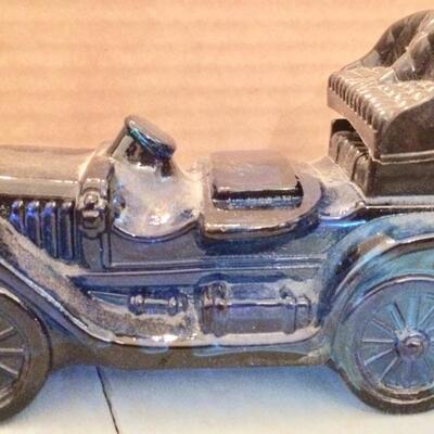 Vintage Avon Blue GlassBottle Antique Car Shape