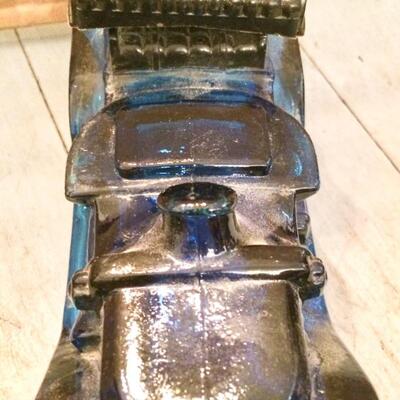 Vintage Avon Blue GlassBottle Antique Car Shape