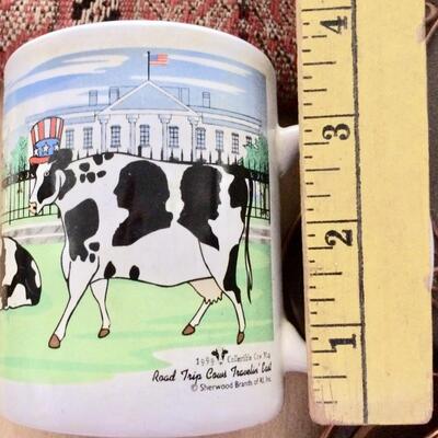 Vintage Collectible  Mug "Road Trip Cows Traveling East" 1999 Cup New York City