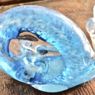 Vintage Murano Blue Glass Snail unmarked, needs cleaning