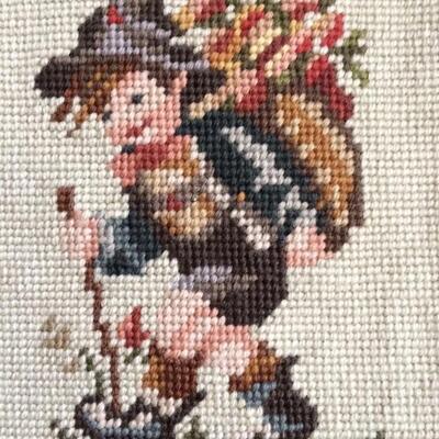 2 Hummel Needlepoints Girl and Boy Vintage small size
