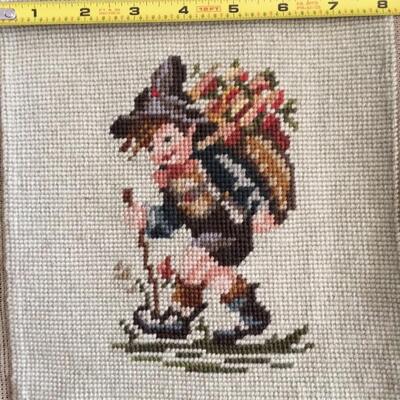 2 Hummel Needlepoints Girl and Boy Vintage small size
