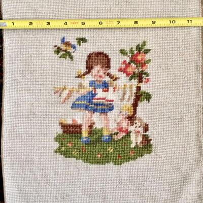 2 Hummel Needlepoints Girl and Boy Vintage small size