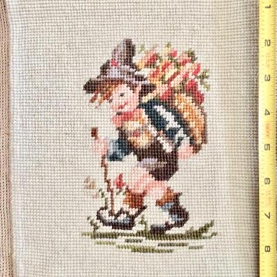 2 Hummel Needlepoints Girl and Boy Vintage small size