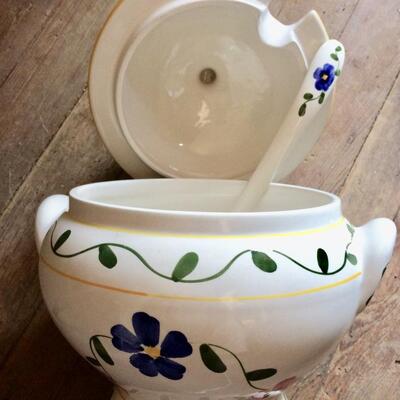 Ceramic Tureen Hand Painted Made in Portugal Vintage