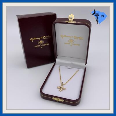 24K Gold F-16 Pendant and Necklace