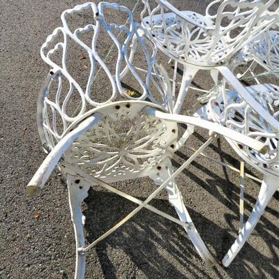 White Wrought Iron Patio & Garden Chairs Set 4 Mexico