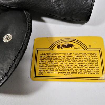 NEW Vintage BUGATTI Black Leather Folded Wallet Purse w/ 21