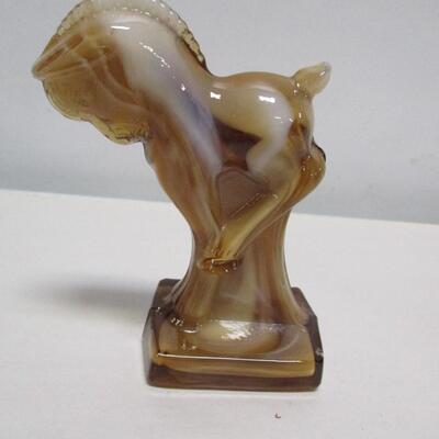 Vintage Imperial Slag Glass Standing Colt Horse Figure Pony With Sticker