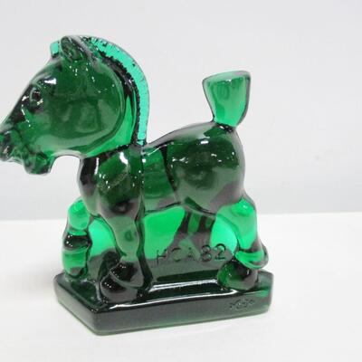 Heisey Imperial Glass 1982 Oscar Sparky Plug Horse HCA Emerald Green