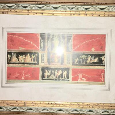 Art Print of Classical Designs in painted frame with glass Full Color Lithograph