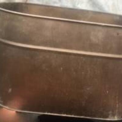 Large Metal Oval Cauldron Planter Kindling Holder