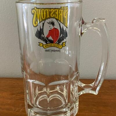 Vintage Disneyland Hotel Restaurant Sgt. Preston's Yukon Saloon Glass Beer Mug Stein
