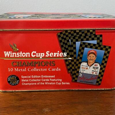 Vintage NASCAR Winston Cup Series Champions Metal Trading Card Set in Collector Tin 