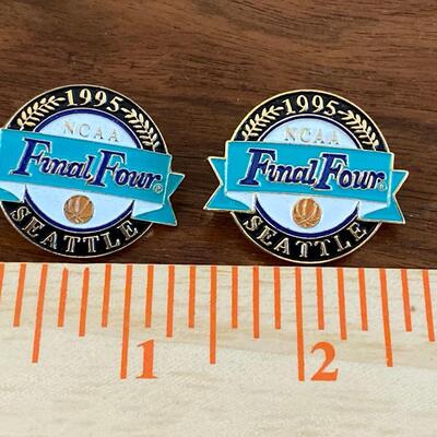 Set of Two 1995 Seattle NCAA Final Four Enamel Lapel Hat Pins