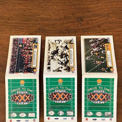 Drive to the Super Bowl XXX 30 Scratch and Win Football Trading Cards Shell Gas 1996