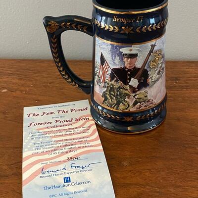 USMC Hamilton Collection The Few, The Proud US Marine Corp Beer Stein Numbered & COA 