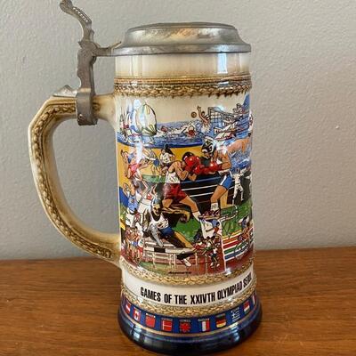 Vintage Olympic Calgary Winter Seoul Summer Games Collector Beer Steins 1988 GERZ Anheuser Busch