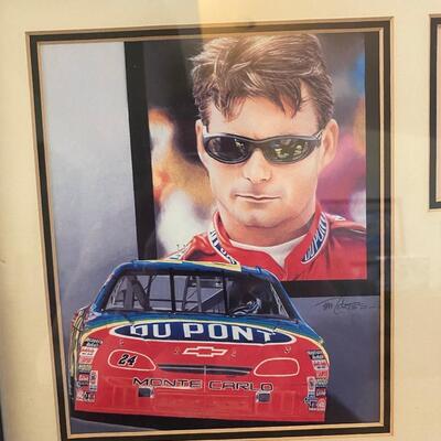 1997 NASCAR #24 Jeff Gordon DuPont Racing Framed Litho Tim Cortes #2788/12500