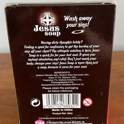 Novelty Gag Gift Jesus Soap in Box Wash Away Your Sins