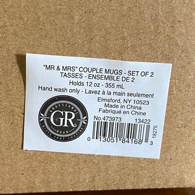 Mrs. & Mr. Wedding Anniversary Gift Coffee Cup Mug Set NEW