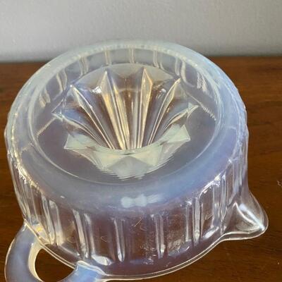 Vintage Fry Opalescent Opaque Glass Citrus Reamer Juicer 6"