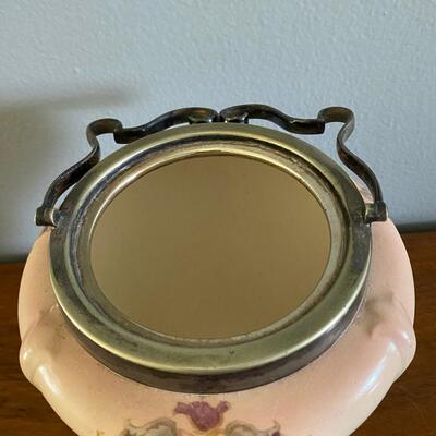 Antique S.F. & Co Crown Porcelain Floral Cookie Biscuit Barrel Jar Canister with Handle