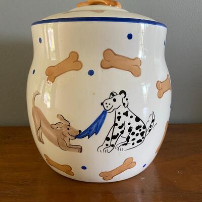 Ceramic Dog Bone Biscuit Treat Jar Canister