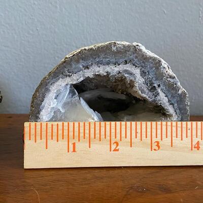 Three Cut Geode Rocks Crystals 3"+