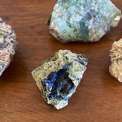 Mixed Rough Natural Rock Azurite Lapis Malachite Turquoise Pyrite Selenite