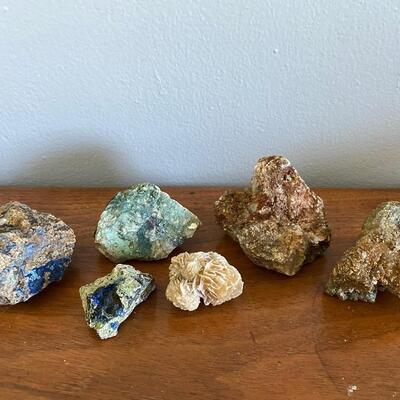 Mixed Rough Natural Rock Azurite Lapis Malachite Turquoise Pyrite Selenite