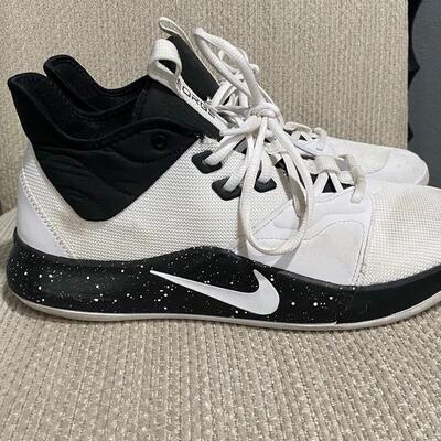 Men's NIKE Paul George PG3 Black & White Galaxy Splatter Size 11