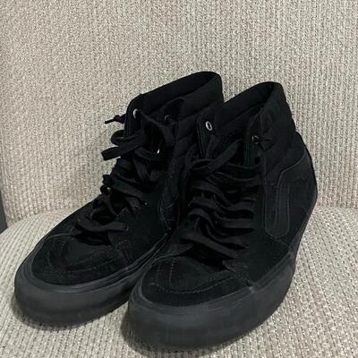 Men's VANS Black/Black Old Skool Pro High Top Shoe Size 10.5