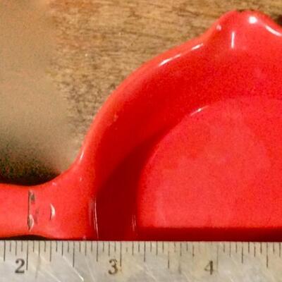 red enamel cast iron mini frying pan