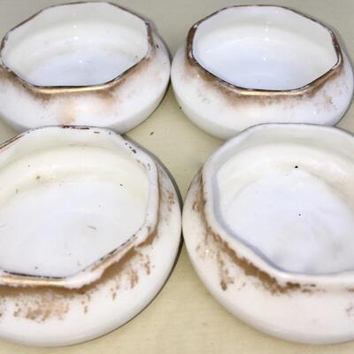 Group of 9 Vintage & Antique Beleek and German Porcelain Items creamer / pitcher / individual salts/oval dishes