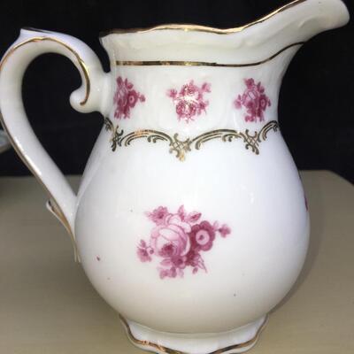 Group of 9 Vintage & Antique Beleek and German Porcelain Items creamer / pitcher / individual salts/oval dishes