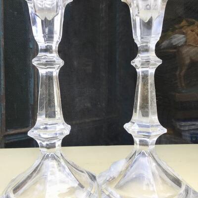 Pair of Crystal Candle Holders a