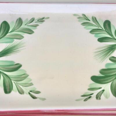 Ceramic Holiday Plates Rectangular  Berries and Leaves, 3x5"