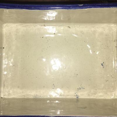 Vintage Painted Ceramic Coffer Trinket Box with Lid