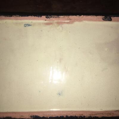 Vintage Painted Ceramic Coffer Trinket Box with Lid